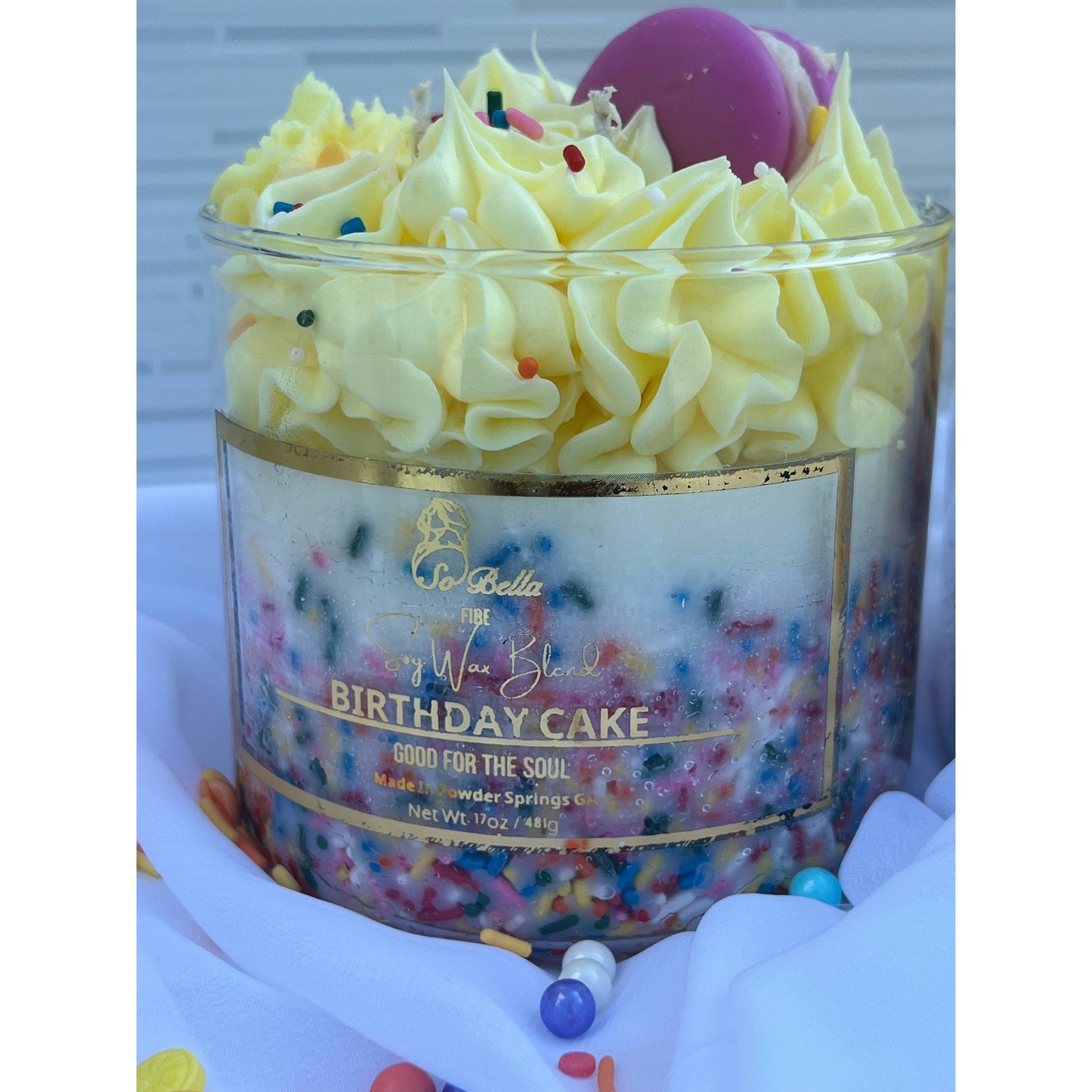 17 oz 3-Wick Birthday Cake Scented Candle | Decorative | Unique